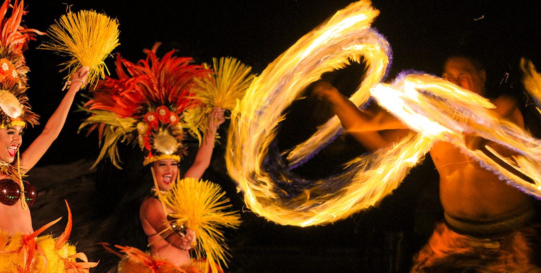 Dancing with fire at Ka Moana Luau
