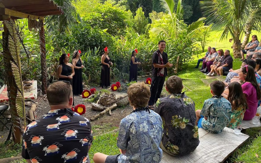 Cultural demonstration at Nutridge Luau Oahu