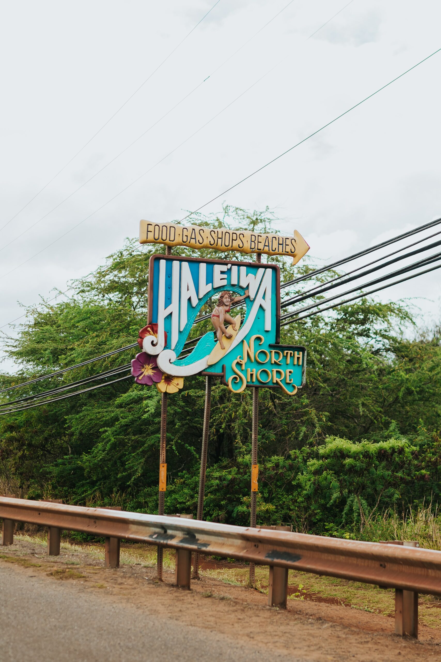 Haleiwa road sign on Oahu's North Shore.